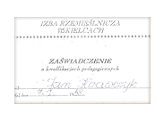 Zaświadczenie o kwalifikacjach pedagogicznych.