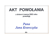Powołanie do Komisji Egzaminacyjnej.